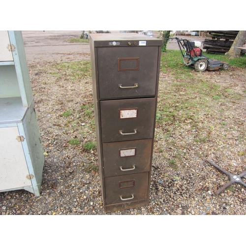 3445 - A metal four drawer filing cabinet