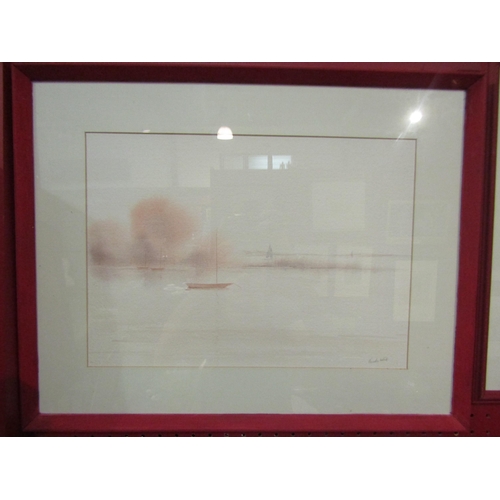 4077 - Two Pamela White watercolours of coastal scenes with an oil on board of Dubrovnik (3)