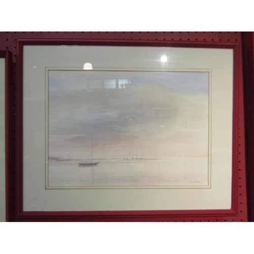 4077 - Two Pamela White watercolours of coastal scenes with an oil on board of Dubrovnik (3)