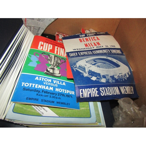 4098 - A box of football and sports related items to include programmes, calendar, cards, etc