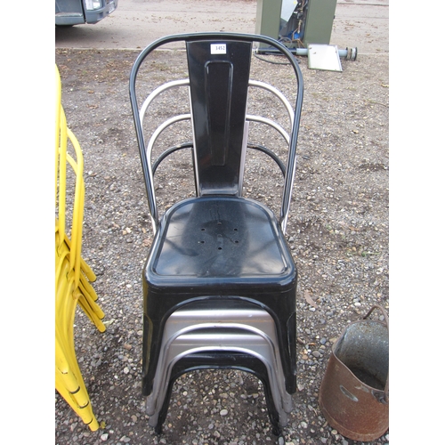 3452 - Four metal chairs