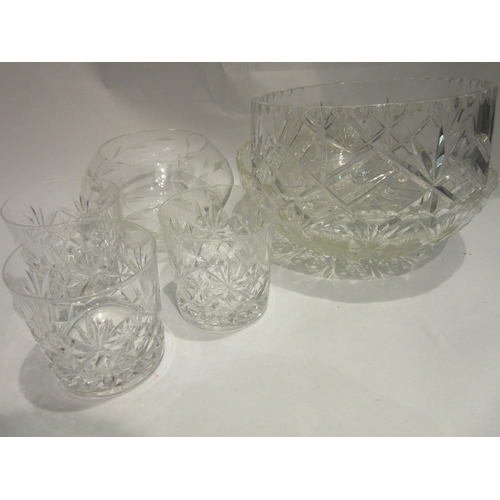 4450 - A box of cut glass bowls and glasses