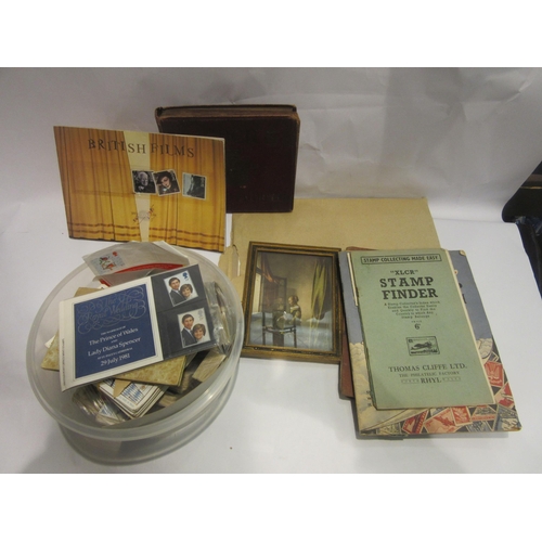 4479 - A box of various cigarette cards and stamps