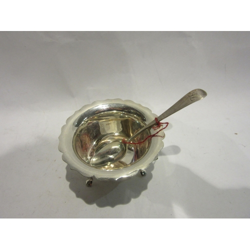 4496 - A Horace Woodward & Co silver sugar bowl with associated silver spoon, 68g