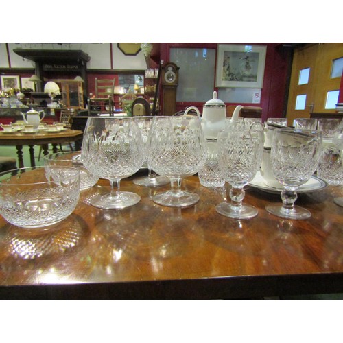 4064 - A suite of Waterford crystal glasses to include brandy, water, sundae & wine glasses