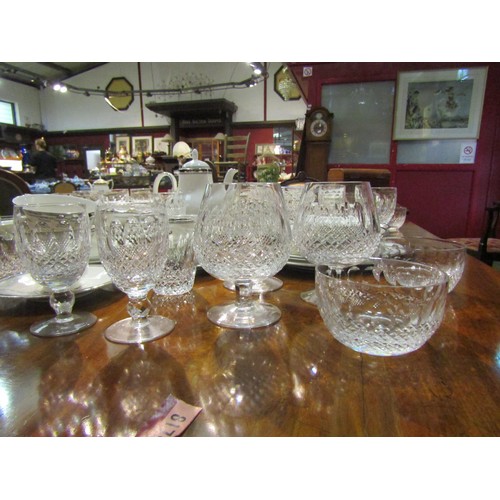 4064 - A suite of Waterford crystal glasses to include brandy, water, sundae & wine glasses