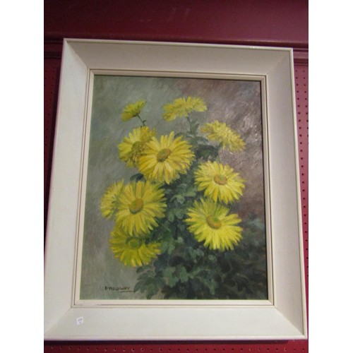 4091 - I. HOLDWAY: An oil on canvas depicting sunflowers, signed lower left , framed 50x39cm