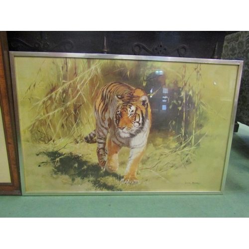 4112 - A Leonard Pearman print of Bengal Tiger, framed and glazed, 53cm x 83cm image size together with a G... 