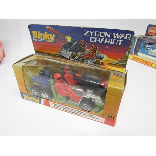 9409 - Five assorted boxed diecast vehicles to include Dinky 361 Zygon War Chariot with three missiles and ... 