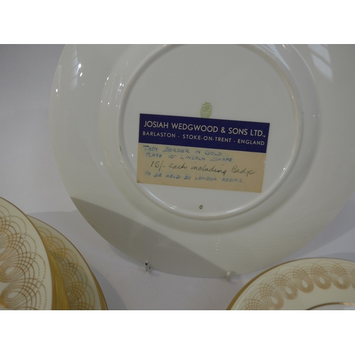 7037 - Eric Ravilious for Wedgwood - A collection of 'Golden Persephone' cream border dinner wares for Quee... 