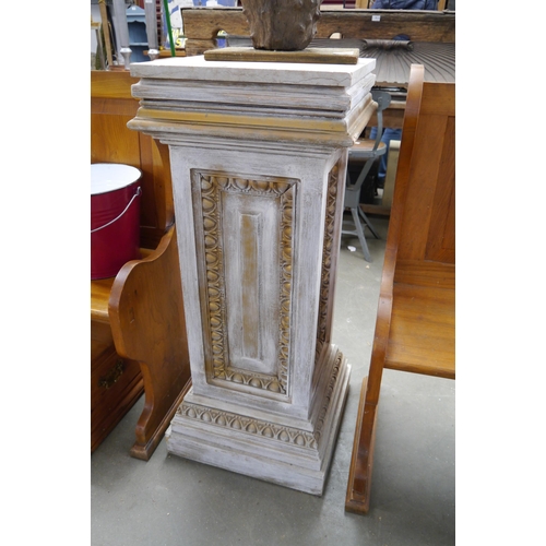 2009 - A painted Georgian style plinth with marble top