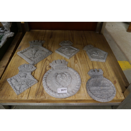 2077 - Six cast alloy boat name plaques