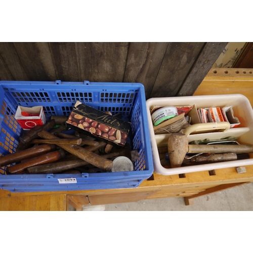 2094 - Two boxes of upholstery tools