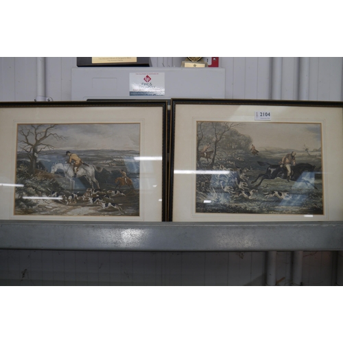 2104 - A pair of hunting prints