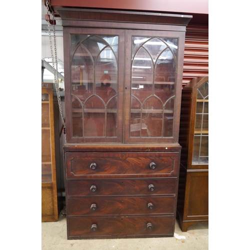 2110 - A Georgian mahogany secretaire bookcase