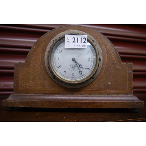 2112 - A 1930's Smiths car clock, in associated case