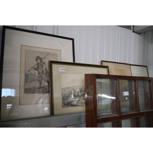 2116 - Four black framed Victorian prints