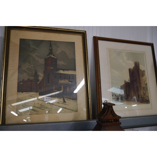 2125 - Two prints of Architectural buildings one pencil signed limited edition