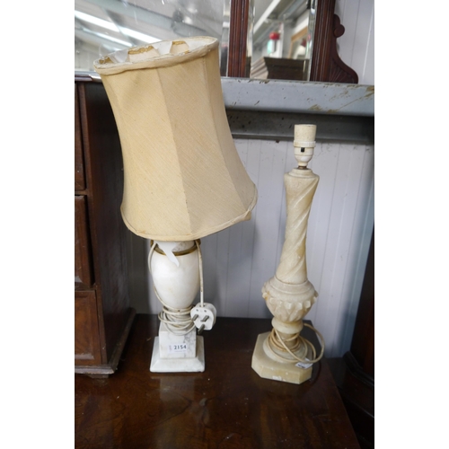 2154 - Two marble lamps