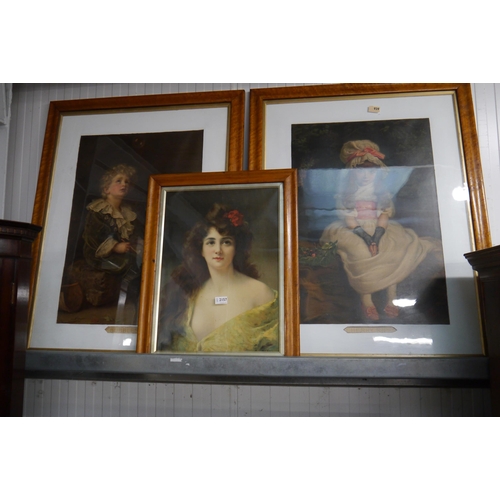 2157 - Three Victorian maple framed Pears prints