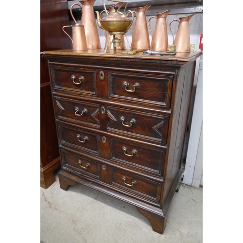 2160 - An 18th Century Jacobean two-over-three chest of drawers