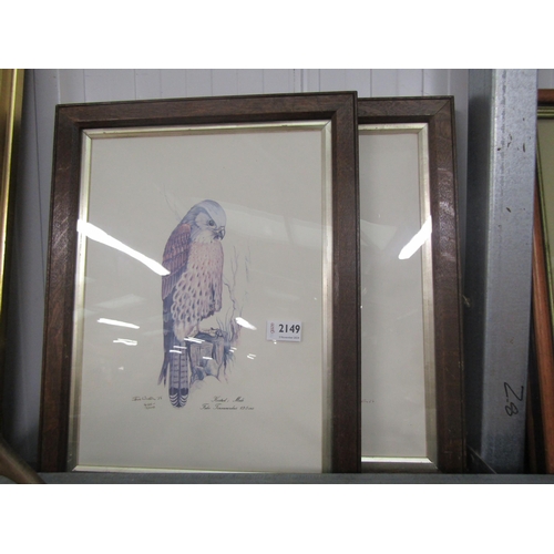 2149 - A pair of oak framed bird prints