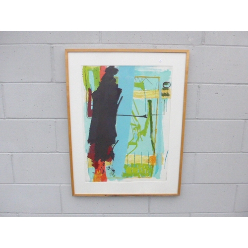 7626 - AMANDA CLARKE (XX/XXI) A framed and glazed acrylic on paper titled 'Covering Up'. Signed bottom righ... 