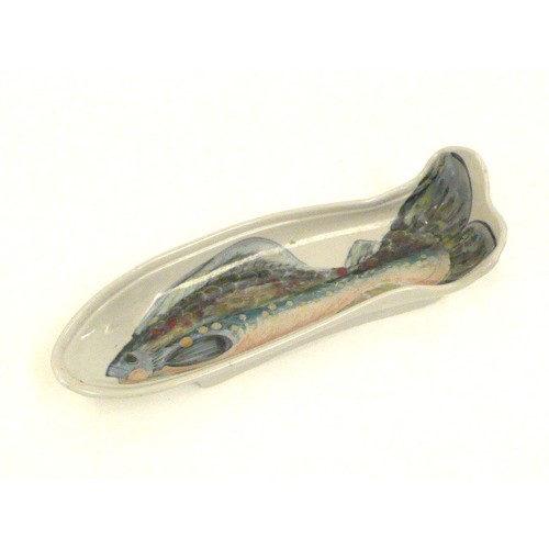 7123 - A Highland Stoneware studio pottery dish hand painted with design of a fish