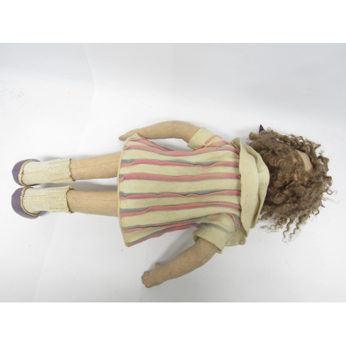 9258 - A Lenci felt character doll, Italian c.1930, with moulded cloth face with hand painted sideways glan... 