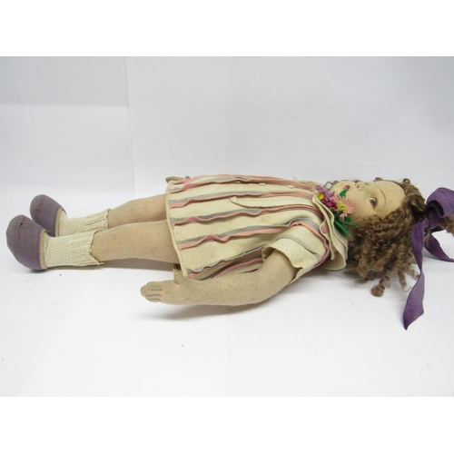 9258 - A Lenci felt character doll, Italian c.1930, with moulded cloth face with hand painted sideways glan... 