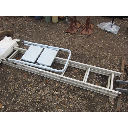 3433 - An aluminium loft ladder and a set of 2-tread steps