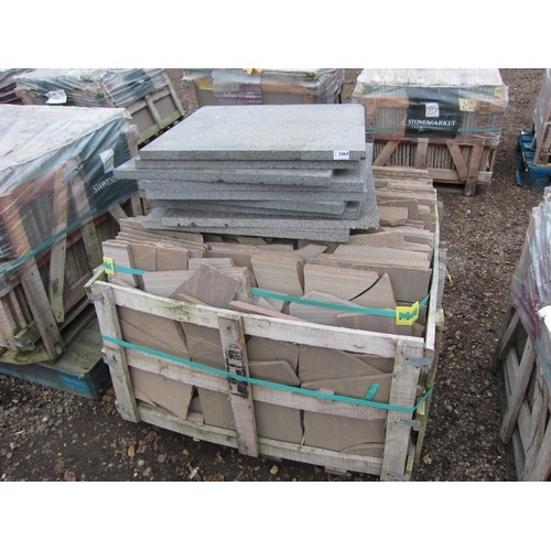 3464 - A pallet of sandstone slabs and 9 granite slabs A/F