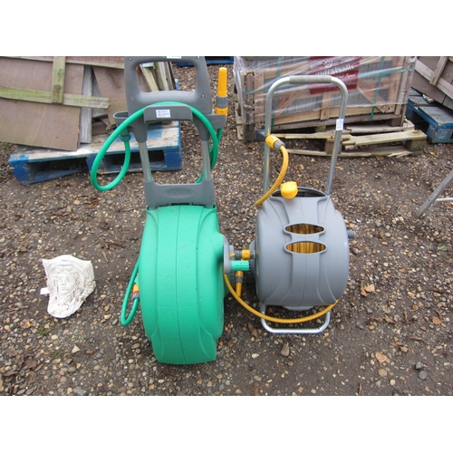 3487 - Two Hozelock reels with hoses (2)