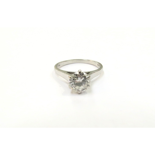 9001 - A diamond solitaire ring, 7mm diameter, 1.50ct approx. Size N, 4.7g