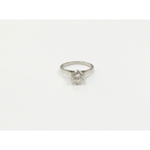 9001 - A diamond solitaire ring, 7mm diameter, 1.50ct approx. Size N, 4.7g