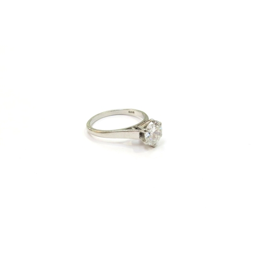 9001 - A diamond solitaire ring, 7mm diameter, 1.50ct approx. Size N, 4.7g