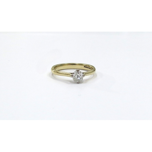 9085 - An 18ct gold diamond solitaire ring (diamond loose) 0.25ct approx. Size N/O, 3.8g