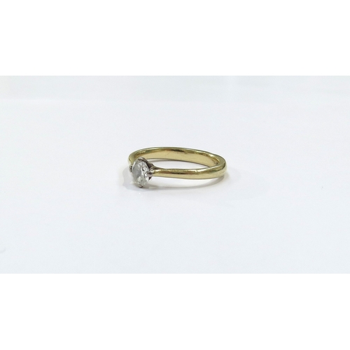 9085 - An 18ct gold diamond solitaire ring (diamond loose) 0.25ct approx. Size N/O, 3.8g