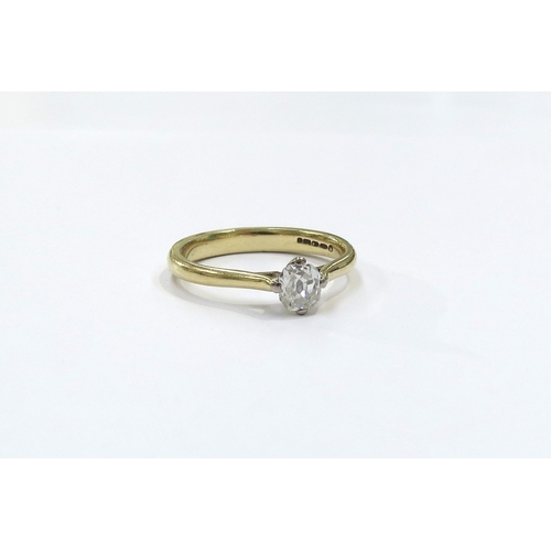 9085 - An 18ct gold diamond solitaire ring (diamond loose) 0.25ct approx. Size N/O, 3.8g