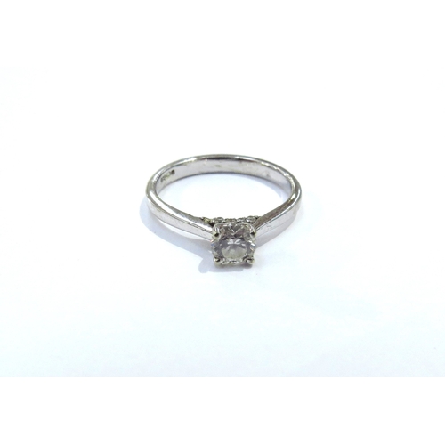 9133 - A white gold diamond solitaire ring 0.40ct approx. Size L, marks scratched, 2.1g