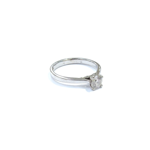 9133 - A white gold diamond solitaire ring 0.40ct approx. Size L, marks scratched, 2.1g