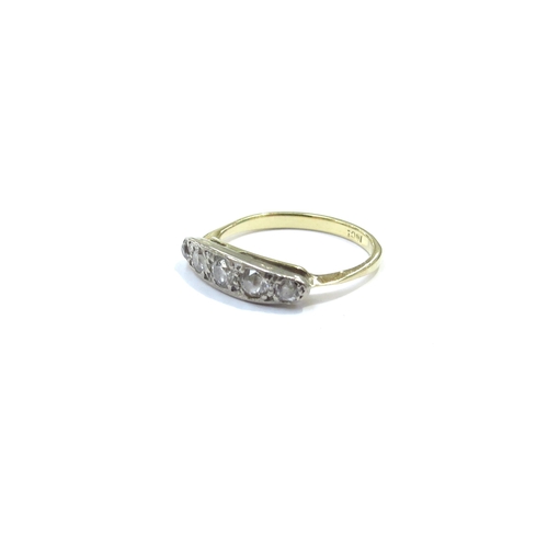 9088 - A graduated five stone diamond ring, stamped 18ct. Size L, 2.8g