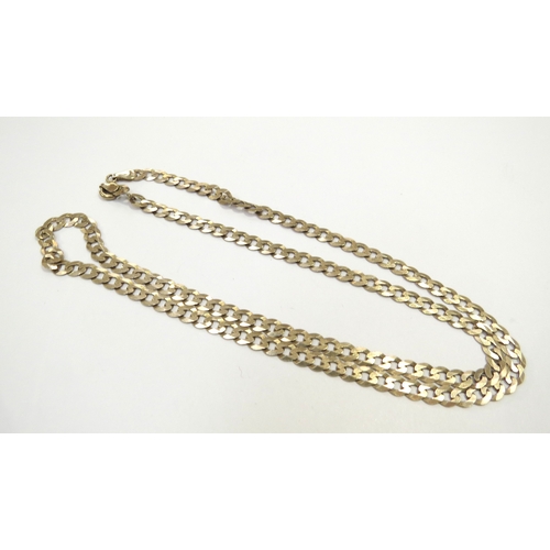 9124 - A 9ct gold flatlink necklace, 52cm long, 7.7g