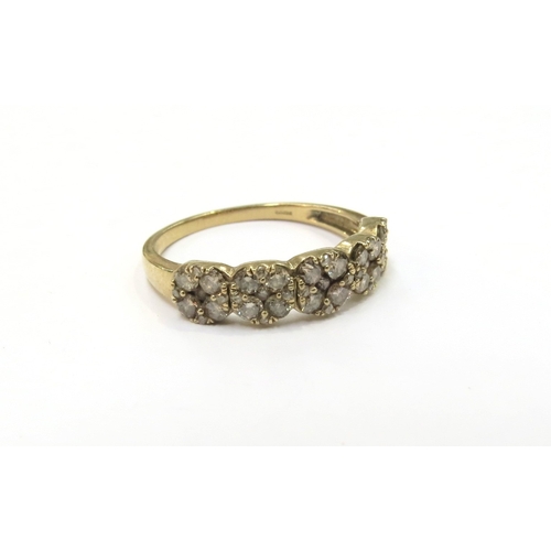 9335 - A 9ct gold Thomas Rae Champagne diamond ring. Size U, 2.7g