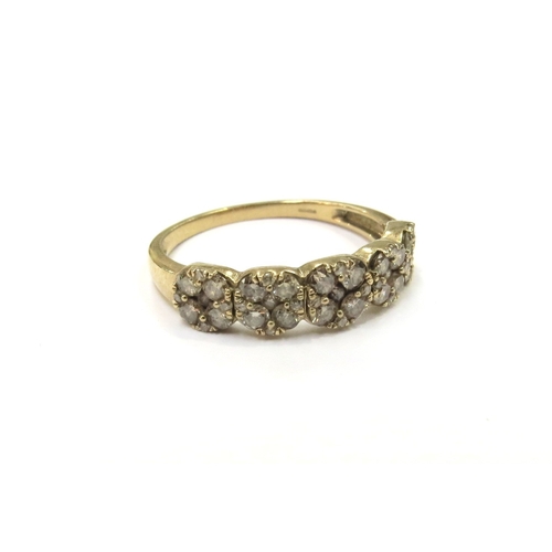 9335 - A 9ct gold Thomas Rae Champagne diamond ring. Size U, 2.7g