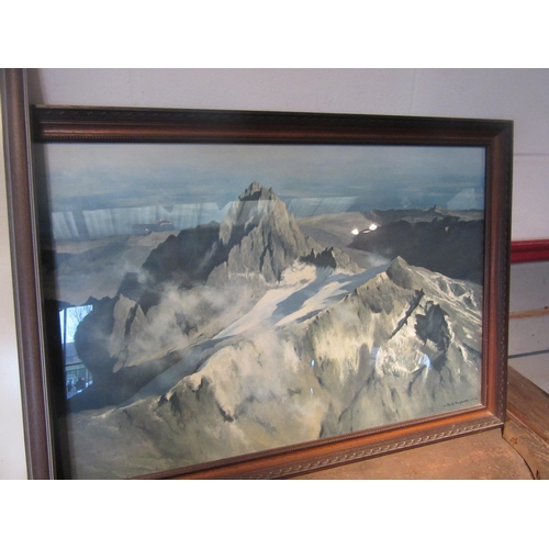 1060 - A David Shepherd print of mountain-scape, framed and glazed, 50cm x 74cm image size