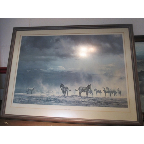 1061 - A David Shepherd signed print 'Storm Over Amboseli', framed and glazed, 54cm x 78cm image size