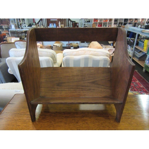 1115 - An oak table-top book trough, 39cm tall x 40cm wide x 20cm deep