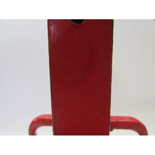 8021 - A red painted B.R inspection lamp, stamped BR to the side, front glass a/f