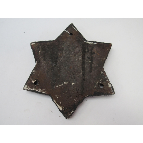 8030 - A cast iron LNWR Star wagon plate 771A, dated Jan 1918, face restored